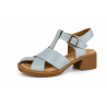 Sandały damskie Boccato 0804-4265 skóra Baby Blue na klocku