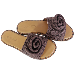 Klapki damskie Boccato 0633-11 brązowe czekoladowe płaskie