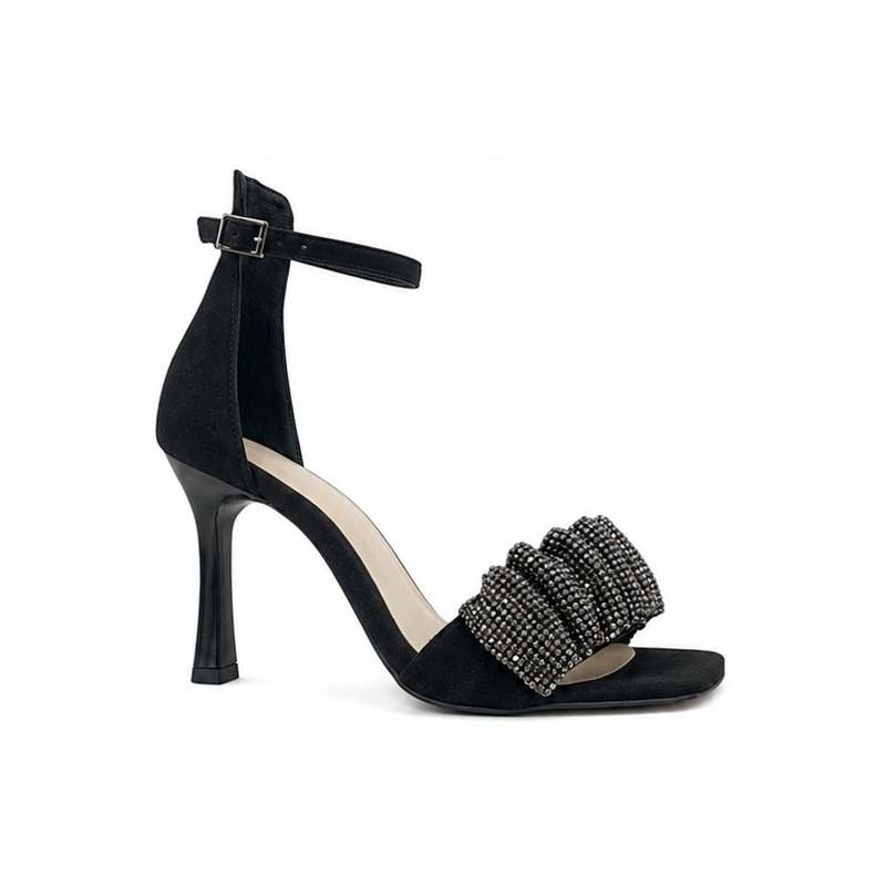 Karino 4218 sandały skórzane czarne na szpilce | Eleganckie sandały