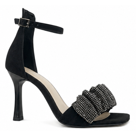 Karino 4218 sandały skórzane czarne na szpilce | Eleganckie sandały