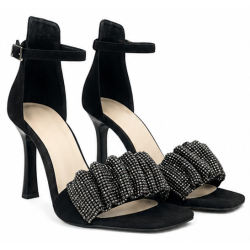 Karino 4218 sandały skórzane czarne na szpilce | Eleganckie sandały