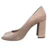 VISCONI 7077/900 Skóra Naturalna Czółenka Peep Toe Nude Eleganckie