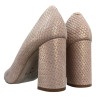 VISCONI 7077/900 Skóra Naturalna Czółenka Peep Toe Nude Eleganckie