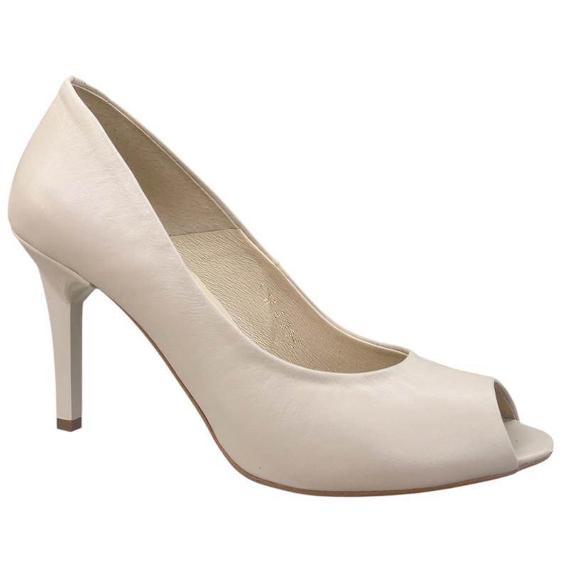 Neścior 021-C Skóra Naturalna Latte | Eleganckie Czółenka Damskie