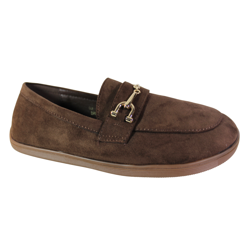 Barefoot Ideal Shoes 9811 – Czekoladowe Zamszowe Półbuty Damskie
