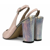 Kaniowski K-3177 Sandały Skórzane Nude na Słupku Eleganckie