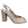 Kaniowski K-0109 – Skórzane Czółenka Slingback na Słupku Beżowe