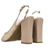 Kaniowski K-0109 – Skórzane Czółenka Slingback na Słupku Beżowe