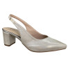 Prestige 2280 Czółenka Damskie Skóra Naturalna Srebrne Slingback