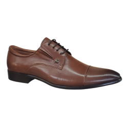 JOHN DOUBARE H8089158 Półbuty Męskie Skóra Naturalna Brąz Eleganckie