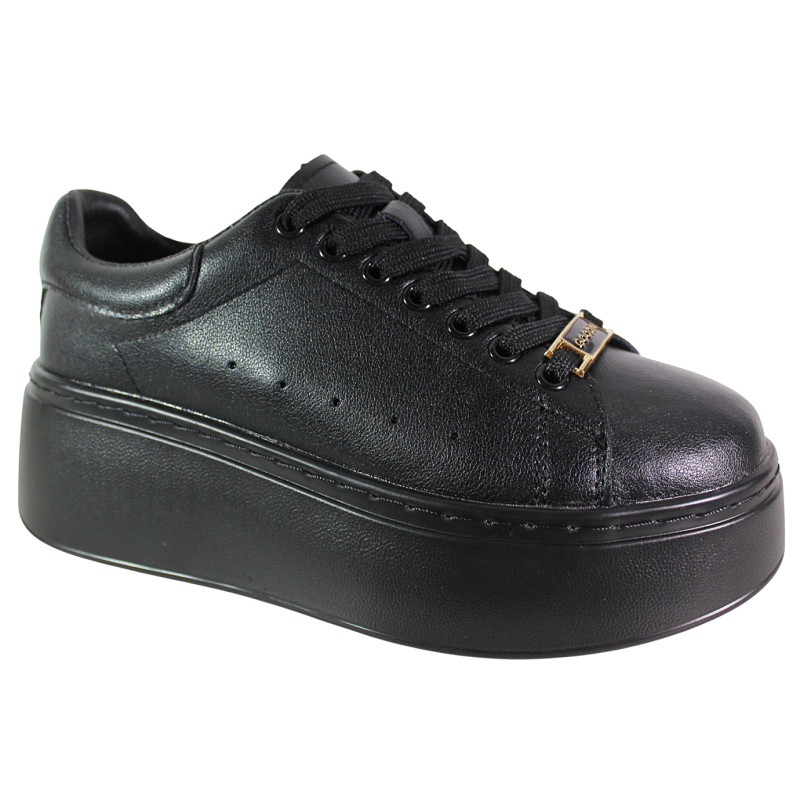 Sneakersy Damskie Goodin GD-XW-1045 Skóra Czarne Lico