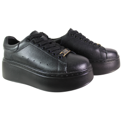 Sneakersy Damskie Goodin GD-XW-1045 Skóra Czarne Lico