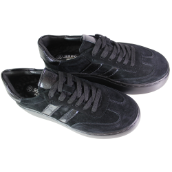 Sneakersy Damskie Goodin GD-XW-1051 Skóra Czarne Zamszowe