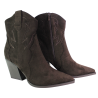 Kowbojki Damskie Ideal Shoes 2585A Brązowe Zamszowe Czekoladowe