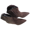 Kowbojki Damskie Ideal Shoes 2585A Brązowe Zamszowe Czekoladowe