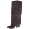Kozaki Damskie Ideal Shoes 2579A-1 Brązowe Zamszowe Czekoladowe