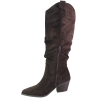 Kozaki Damskie Ideal Shoes 2589A Brązowe Zamszowe Czekoladowe