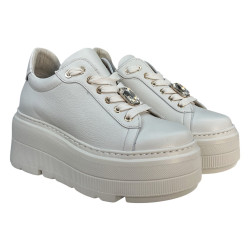 KARINO 5692 Sneakersy Damskie Skóra Naturalna Jasny Beż Platforma