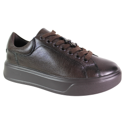 Sneakersy Damskie Cambell 26-19379 Skóra Brązowe Lico Czekoladowe