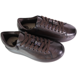 Sneakersy Damskie Cambell 26-19379 Skóra Brązowe Lico Czekoladowe