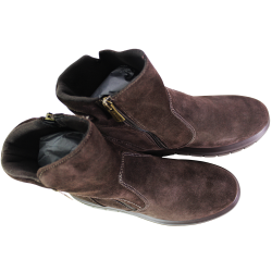 Botki Damskie Igi&Co 2149211 Skóra Brązowe Zamszowe Czekoladowe
