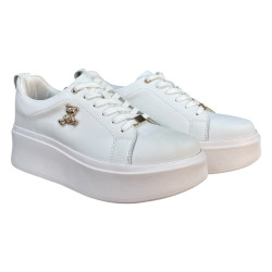 Filippo DP6246 Białe Sneakersy Damskie Skóra Naturalna