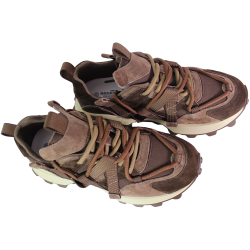 Sneakersy Damskie Goodin GD-XF-234 Skóra Brązowe Zamszowe Czekoladowe