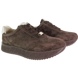 Sneakersy Damskie Goodin GD-XW-1079 Skóra Brązowe Zamszowe Czekoladowe