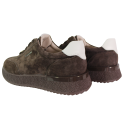 Sneakersy Damskie Goodin GD-XW-1079 Skóra Brązowe Zamszowe Czekoladowe