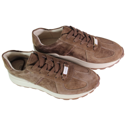 Sneakersy Damskie Goodin GD-XW-1078 Skóra Brązowe Zamszowe Wygodne