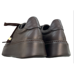 KARINO 6127 Sneakersy Damskie Skóra Naturalna Brązowe Platforma