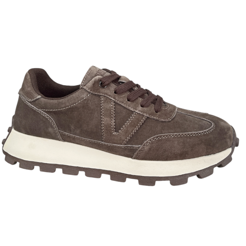 VINCEZA 41538 Sneakersy Damskie Brązowe na Platformie