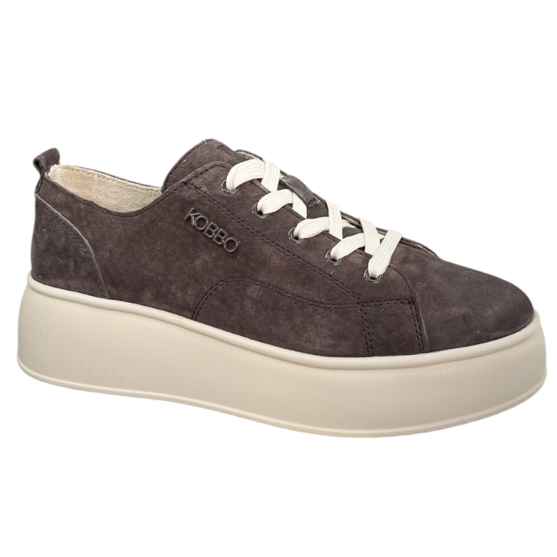 KOBBO 41535 Sneakersy Damskie Brązowe na Platformie