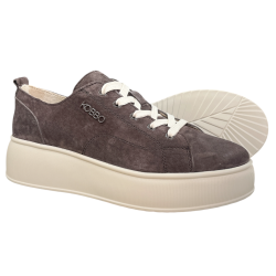 KOBBO 41535 Sneakersy Damskie Brązowe na Platformie