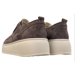 KOBBO 41535 Sneakersy Damskie Brązowe na Platformie