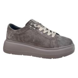 KOBBO 41526 Sneakersy Damskie Brązowe Skóra Naturalna