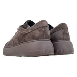 KOBBO 41526 Sneakersy Damskie Brązowe Skóra Naturalna