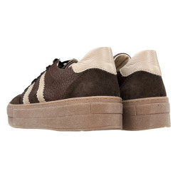 Sneakersy Damskie Kampa N1234 Brązowe Skóra Naturalna
