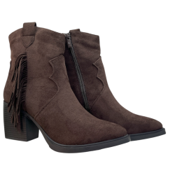 M.Daszyński MR2520-1 Botki Damskie Brązowe Dark Brown