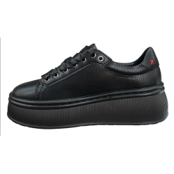 Sneakersy Damskie Goodin GD-XW-1073 Czarne Skóra Naturalna Platforma