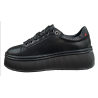Sneakersy Damskie Goodin GD-XW-1073 Czarne Skóra Naturalna Platforma