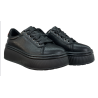 Sneakersy Damskie Goodin GD-XW-1073 Czarne Skóra Naturalna Platforma