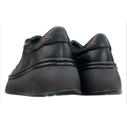 Sneakersy Damskie Goodin GD-XW-1073 Czarne Skóra Naturalna Platforma