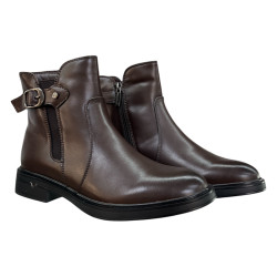 Botki Damskie Cambell 26-19501 Skóra Naturalna Brązowe