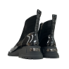 Botki damskie D&A CR62-3181 czarne skóra naturalna zamsz lakier