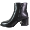 Botki Damskie D&A CR62-3331 Skóra Czarne Lico Na Klocku