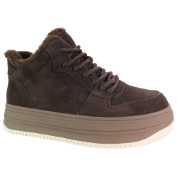 Sneakersy damskie Vinceza 107248 skóra naturalna brązowe zamszowe