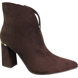 Botki damskie Ideal Shoes 5331A brązowe zamszowe czekoladowe