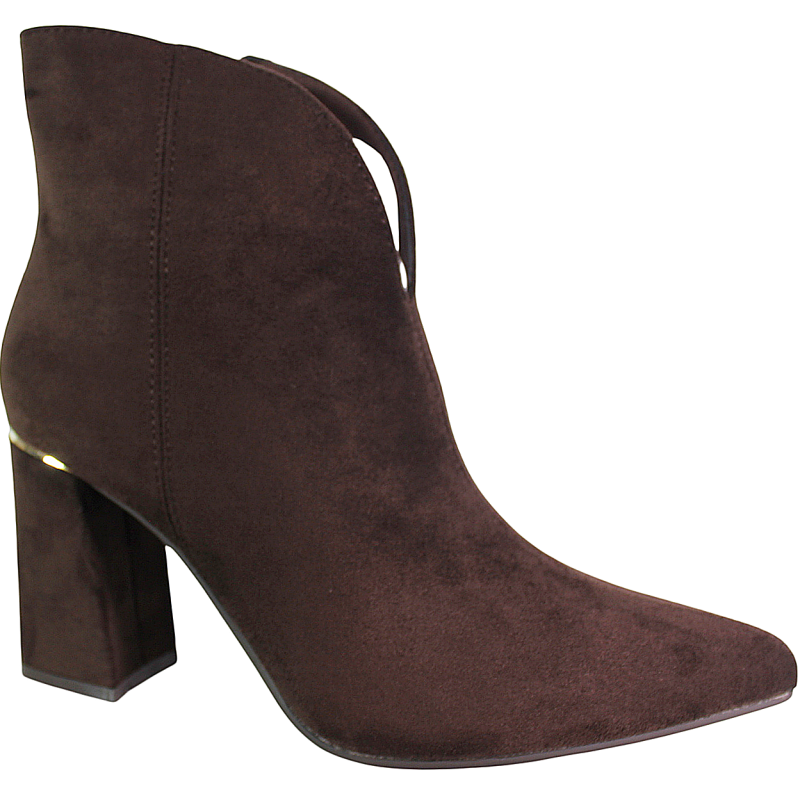 Botki damskie Ideal Shoes 5331A brązowe zamszowe czekoladowe