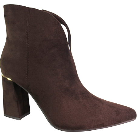 Botki damskie Ideal Shoes 5331A brązowe zamszowe czekoladowe